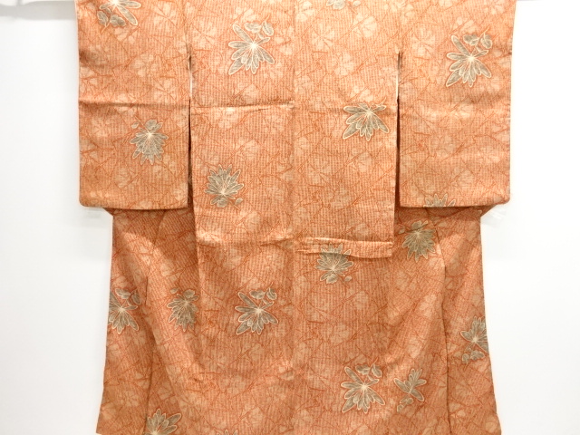 JAPANESE KIMONO / ANTIQUE OMESHI / TAISHO ROMAN STYLE / WOVEN FLOWER